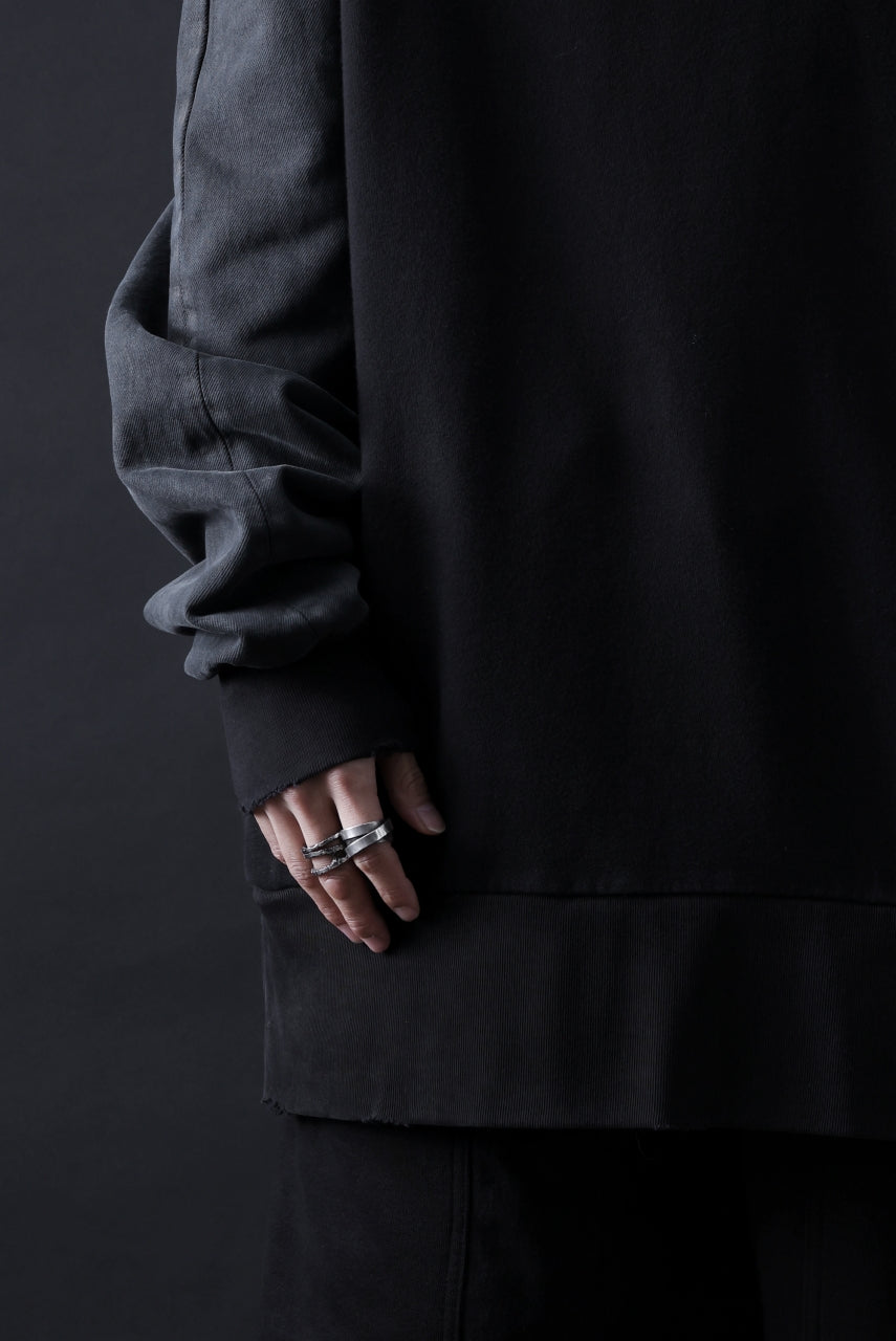 画像をギャラリービューアに読み込む, MASSIMO SABBADIN HOODY wt. HAND DYED VINTAGE DENIM SLEEVE (black)