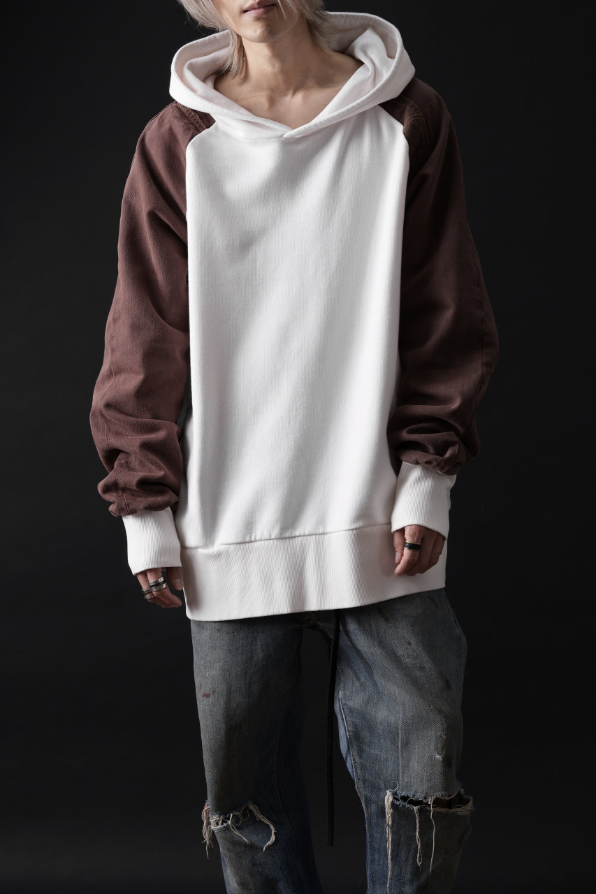 画像をギャラリービューアに読み込む, MASSIMO SABBADIN exclusive HOODY wt. HAND DYED VINTAGE DENIM SLEEVE (white)