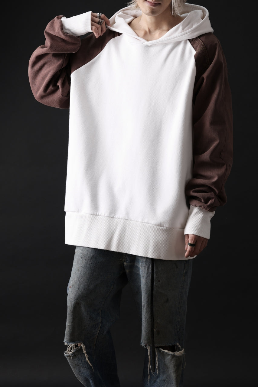 画像をギャラリービューアに読み込む, MASSIMO SABBADIN exclusive HOODY wt. HAND DYED VINTAGE DENIM SLEEVE (white)
