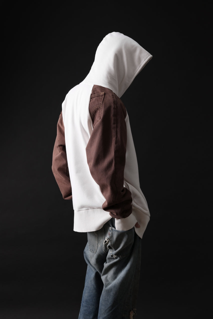 画像をギャラリービューアに読み込む, MASSIMO SABBADIN exclusive HOODY wt. HAND DYED VINTAGE DENIM SLEEVE (white)
