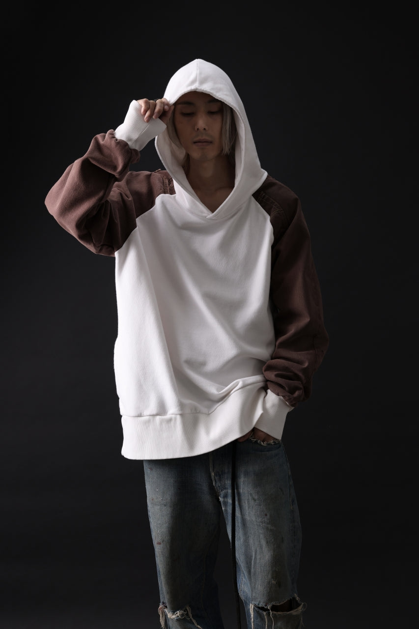 画像をギャラリービューアに読み込む, MASSIMO SABBADIN exclusive HOODY wt. HAND DYED VINTAGE DENIM SLEEVE (white)