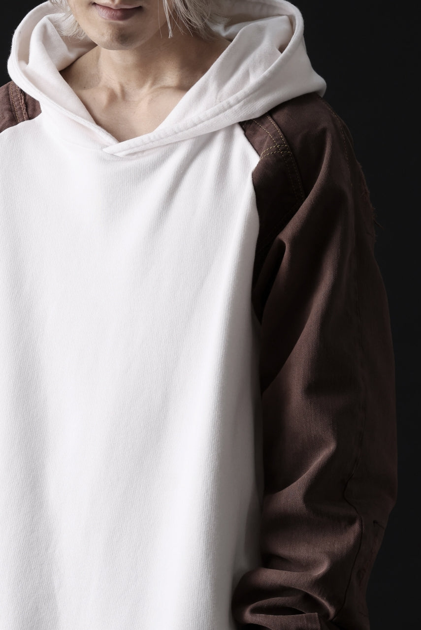 画像をギャラリービューアに読み込む, MASSIMO SABBADIN exclusive HOODY wt. HAND DYED VINTAGE DENIM SLEEVE (white)