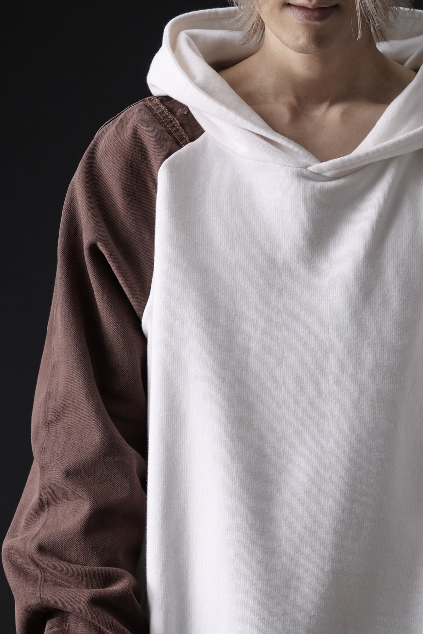 画像をギャラリービューアに読み込む, MASSIMO SABBADIN exclusive HOODY wt. HAND DYED VINTAGE DENIM SLEEVE (white)