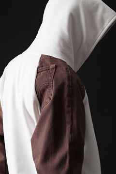 画像をギャラリービューアに読み込む, MASSIMO SABBADIN exclusive HOODY wt. HAND DYED VINTAGE DENIM SLEEVE (white)