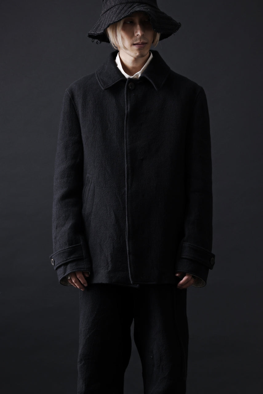画像をギャラリービューアに読み込む, forme d'expression Hidden Plaquette Caban Short Coat (Black)