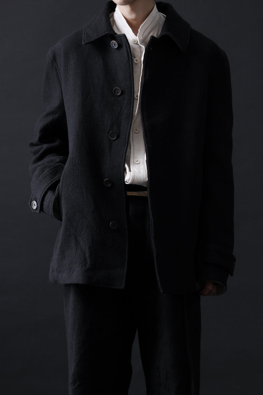 画像をギャラリービューアに読み込む, forme d'expression Hidden Plaquette Caban Short Coat (Black)