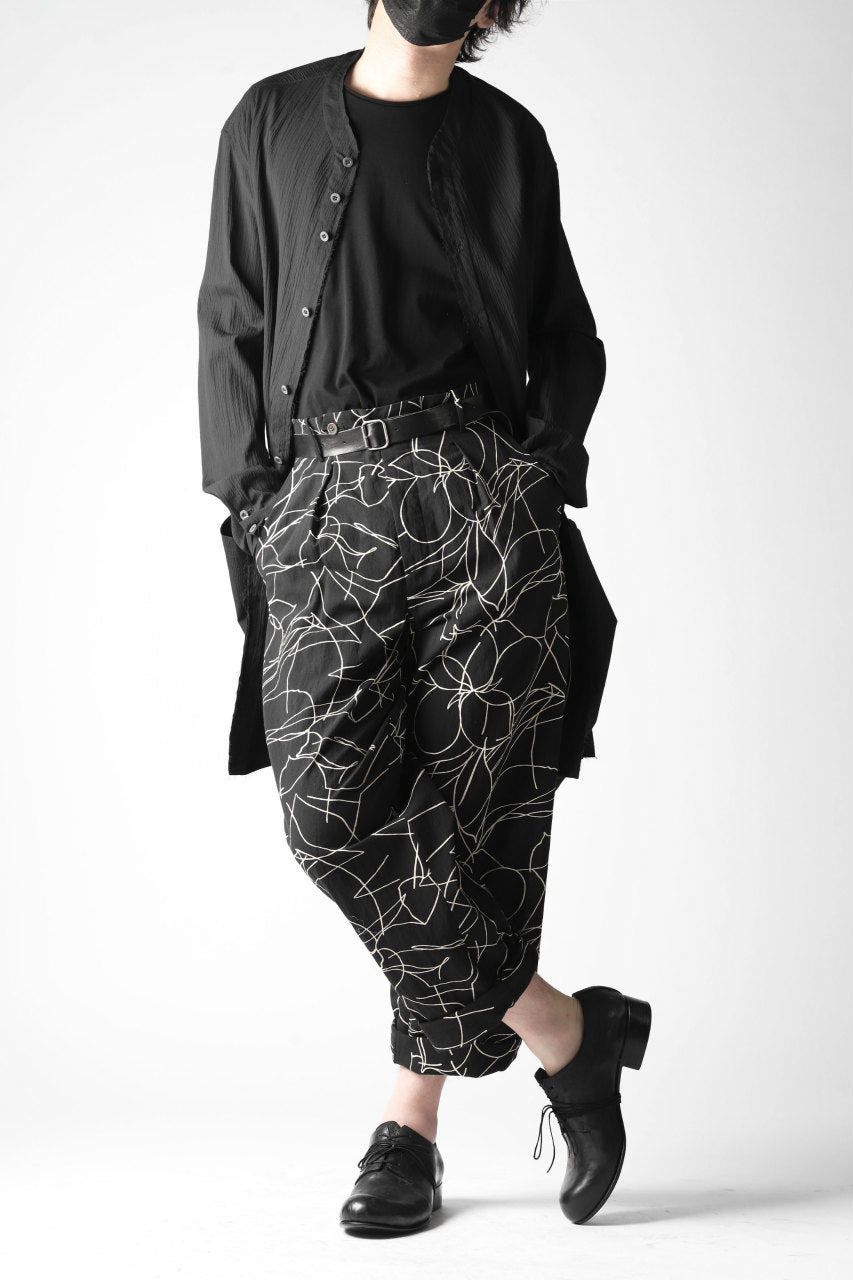 画像をギャラリービューアに読み込む, forme d'expression Narrow Tucked Wide Trousers (Black)