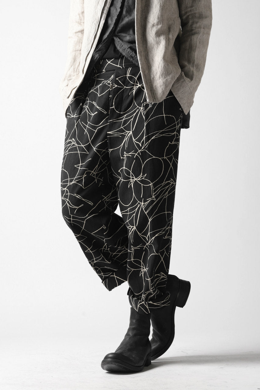 画像をギャラリービューアに読み込む, forme d'expression Narrow Tucked Wide Trousers (Black)