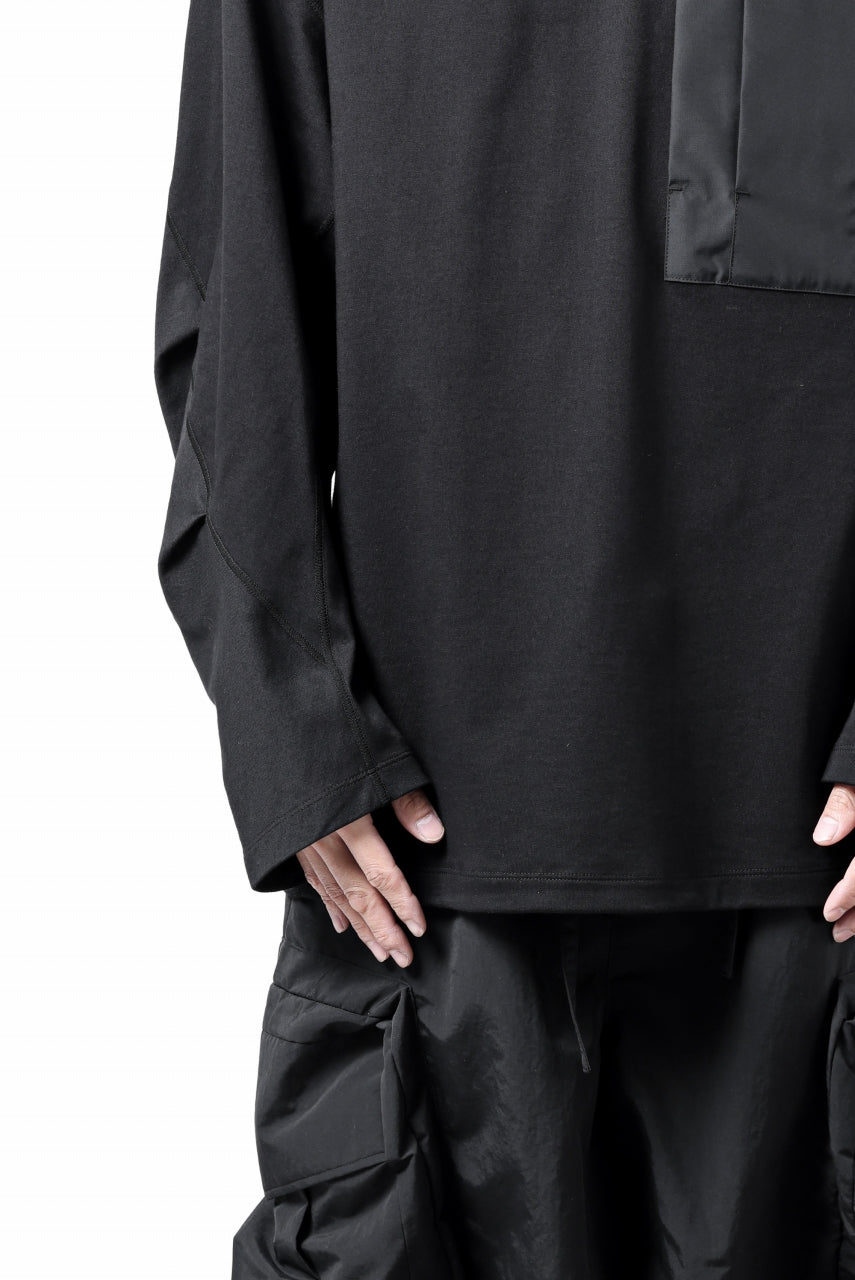 画像をギャラリービューアに読み込む, D-VEC x ALMOSTBLACK COTTON PLAITING LS T-SHIRT (BLACK)