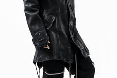 Load image into Gallery viewer, ISAMU KATAYAMA BACKLASH MODS COAT / GOAT LEATHER (GARMENT + SPRAY DYED BLACK)