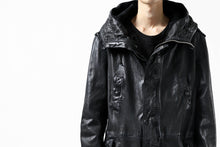 Load image into Gallery viewer, ISAMU KATAYAMA BACKLASH MODS COAT / GOAT LEATHER (GARMENT + SPRAY DYED BLACK)