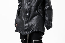 Load image into Gallery viewer, ISAMU KATAYAMA BACKLASH MODS COAT / GOAT LEATHER (GARMENT + SPRAY DYED BLACK)