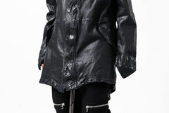 Load image into Gallery viewer, ISAMU KATAYAMA BACKLASH MODS COAT / GOAT LEATHER (GARMENT + SPRAY DYED BLACK)
