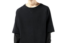 Load image into Gallery viewer, FIRST AID TO THE INJURED LAYERED SLEEVE TOPS / FRENCH TERRY + JERSEY (BLACK)