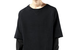 Load image into Gallery viewer, FIRST AID TO THE INJURED LAYERED SLEEVE TOPS / FRENCH TERRY + JERSEY (BLACK)