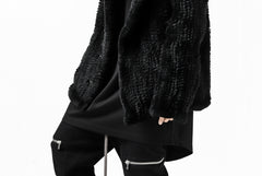 Load image into Gallery viewer, ISAMU KATAYAMA BACKLASH HOODIE KNIT BLOUSON / RABIT FUR (BLACK)