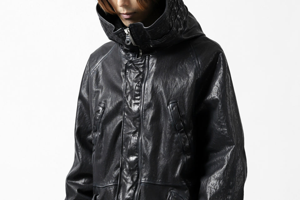 Load image into Gallery viewer, ISAMU KATAYAMA BACKLASH N-3B FLIGHT JACKET / GOAT LEATHER (GARMENT + SPRAY DYED BLACK)