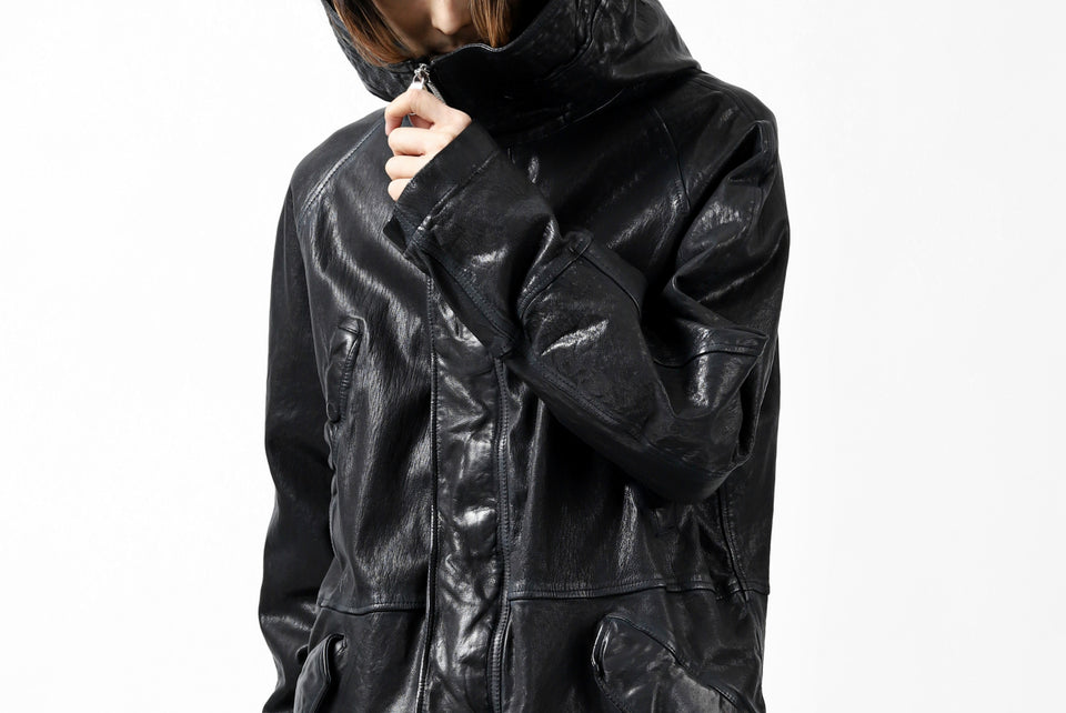 Load image into Gallery viewer, ISAMU KATAYAMA BACKLASH N-3B FLIGHT JACKET / GOAT LEATHER (GARMENT + SPRAY DYED BLACK)