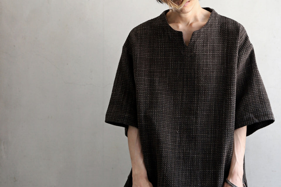 画像をギャラリービューアに読み込む, COLINA KEY NECK PULLOVER SHIRT / GARABO LIGHT SASHIKO (ZAKURO)