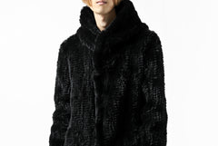 Load image into Gallery viewer, ISAMU KATAYAMA BACKLASH HOODIE KNIT BLOUSON / RABIT FUR (BLACK)