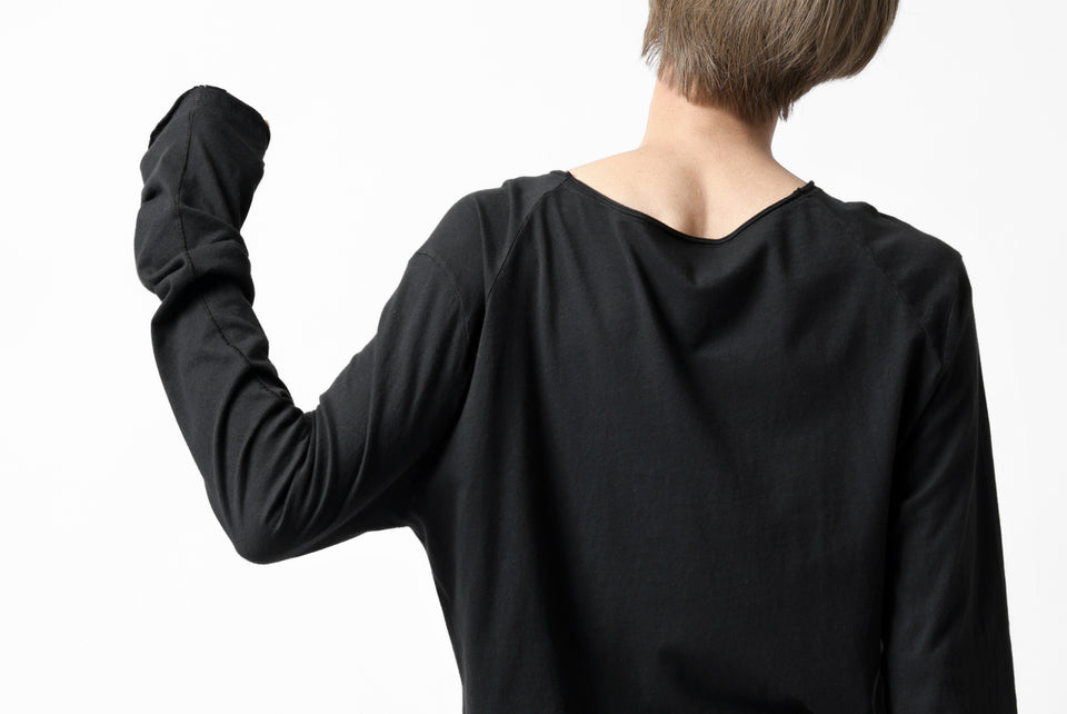 Load image into Gallery viewer, daub RAGLAN STITCH L/S CUTSEWN / DYED COTTON JERSEY (BLACK)