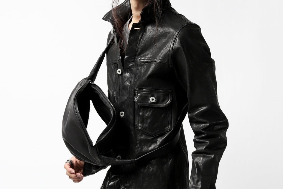 Load image into Gallery viewer, ISAMU KATAYAMA BACKLASH x GAIEDE ONE SHOULDER BAG / CALF SKIN (SOFT FINISHED / BLACK)