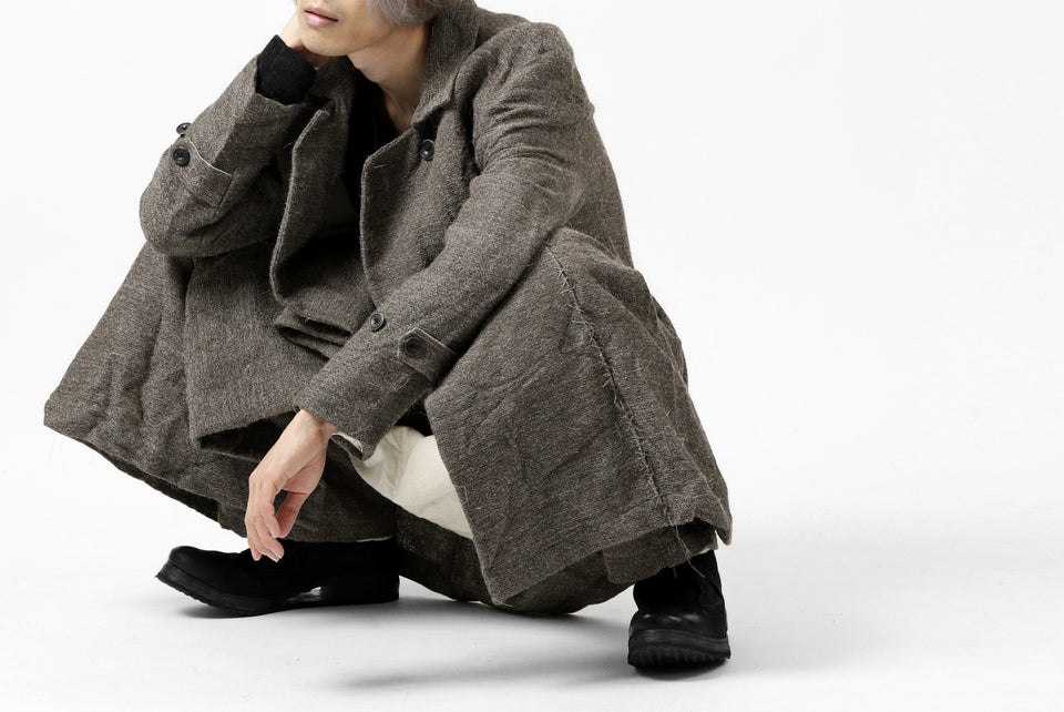 画像をギャラリービューアに読み込む, YUTA MATSUOKA double-breasted long coat / primitive wool (brown)