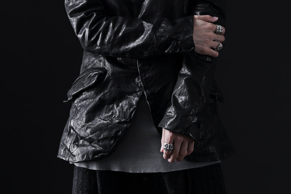 画像をギャラリービューアに読み込む, ISAMU KATAYAMA BACKLASH TAILORED JACKET / DOUBLE-SHOULDER OBJECT DYED (BLACK)