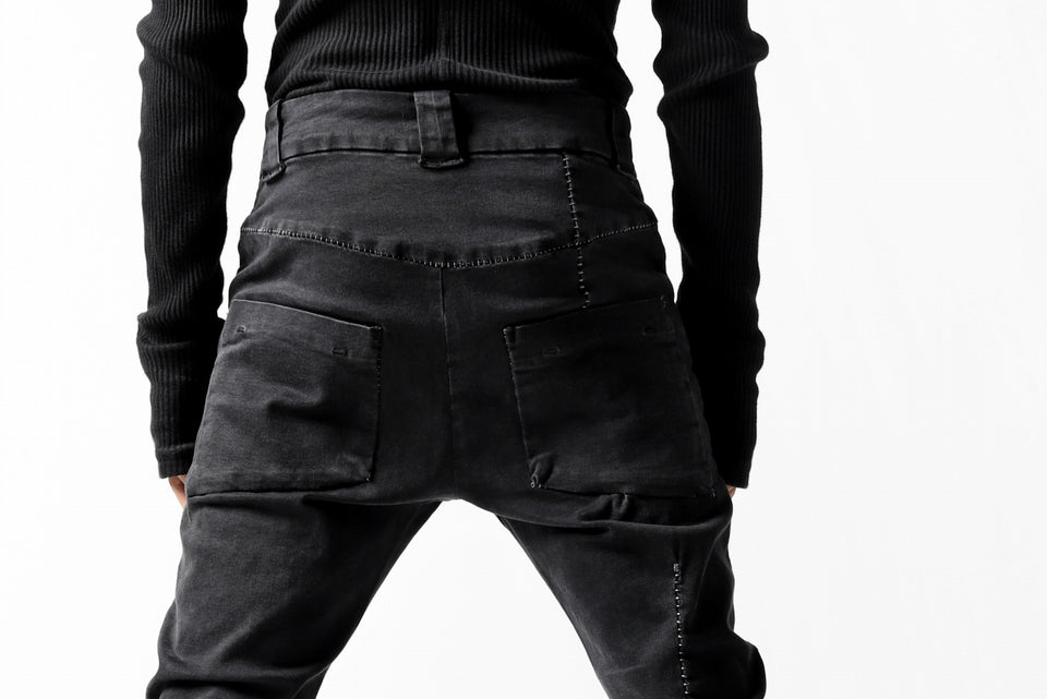 画像をギャラリービューアに読み込む, thomkrom OVER LOCKED SKINNY TROUSERS /  HYPER STRETCH DENIM (BLACK)