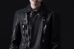 画像をギャラリービューアに読み込む, ISAMU KATAYAMA BACKLASH DOUBLE RIDERS JACKET - LIGHTNING / GARMENT WASHED JP CALF (BLACK)