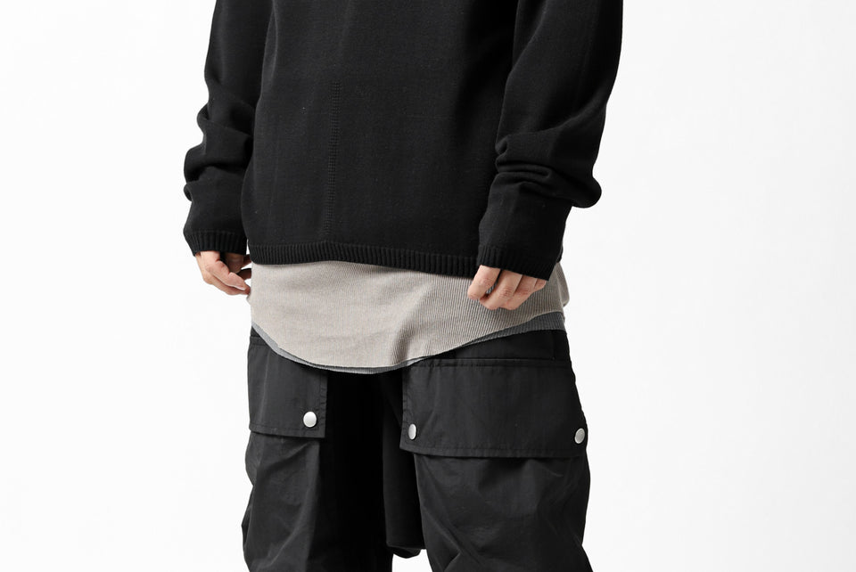 画像をギャラリービューアに読み込む, A.F ARTEFACT "WHOLEGARMENT" CREWNECK KNIT PULLOVER (BLACK)