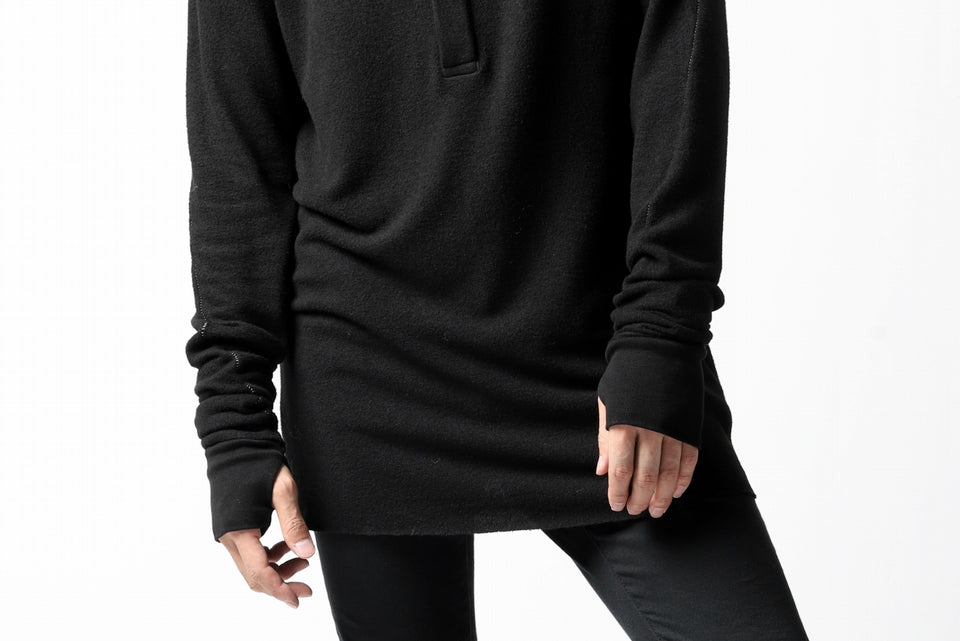 画像をギャラリービューアに読み込む, thomkrom HENRY NECK SWEATER TOPS / OVERLOCK STITCHED (BLACK)