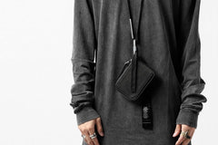 画像をギャラリービューアに読み込む, BORIS BIDJAN SABERI LEATHER WALLET with NECK STRAP / VEG TAN HORSE SKIN "WALLET2-F251" (BLACK)