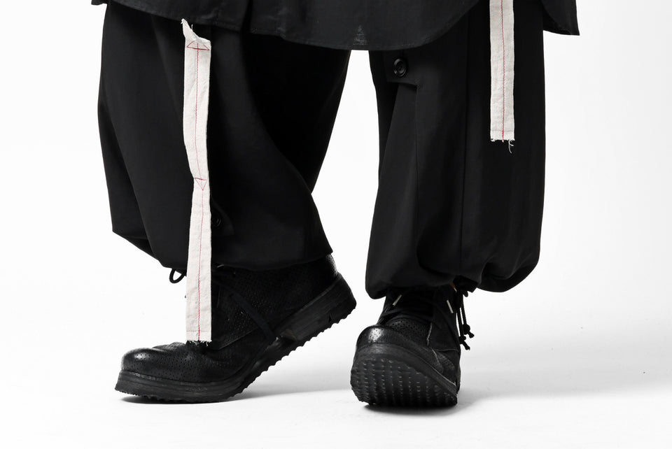 画像をギャラリービューアに読み込む, Y's STAND COLLAR LONG SHIRT / THIN TWILL (BLACK)