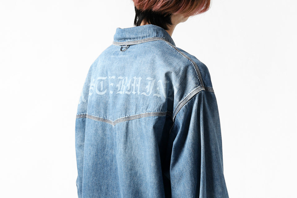 Load image into Gallery viewer, mastermind JAPAN WORK SHIRT / LIGHT OZ DENIM (INDIGO)