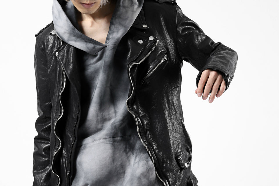 Load image into Gallery viewer, ISAMU KATAYAMA BACKLASH DOUBLE BREASTED JACKET / DOUBLE-SHOULDER OBJECT DYED (BLACK)