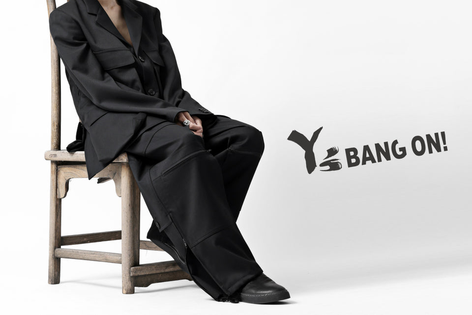 Load image into Gallery viewer, Y's BANG ON! No.163 GABARDINE SOLID POCKET JACKET (BLACK)