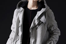 画像をギャラリービューアに読み込む, ISAMU KATAYAMA BACKLASH HOODED RIDERS JACKET / NATURAL DYED - GARMENT WASHED JP CALF (WHITE)