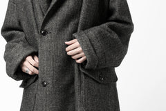 画像をギャラリービューアに読み込む, KLASICA SAULT FOLK DOUBLE BREASTED OVER COAT / CLASSIC HERRING BONE (BLACK)
