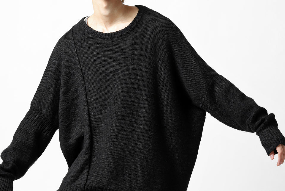 画像をギャラリービューアに読み込む, KLASICA PYKE LOOSE KNIT PULLOVER / LINEN ROVING 5G (BLACK)