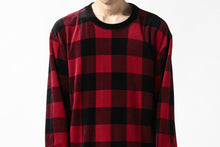 Load image into Gallery viewer, mastermind JAPAN BLOCK CHECK LS TOPS / JACQUARD VELOUR (RED)