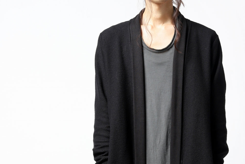 画像をギャラリービューアに読み込む, thomkrom LONG CARDIGAN JACKET / HEAVY WAFFLE JERSEY (BLACK)