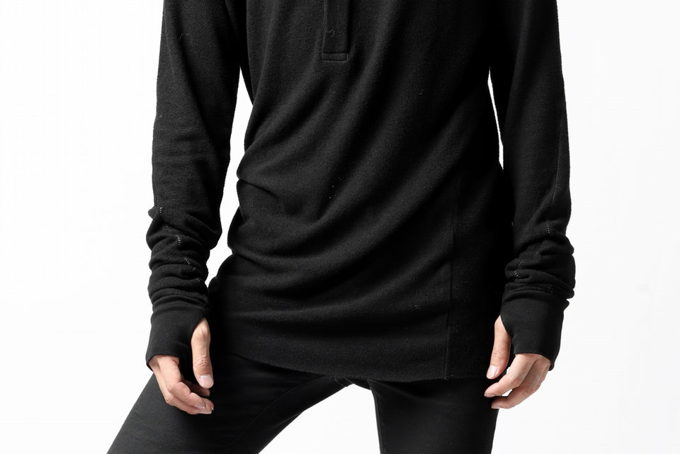 画像をギャラリービューアに読み込む, thomkrom HENRY NECK SWEATER TOPS / OVERLOCK STITCHED (BLACK)