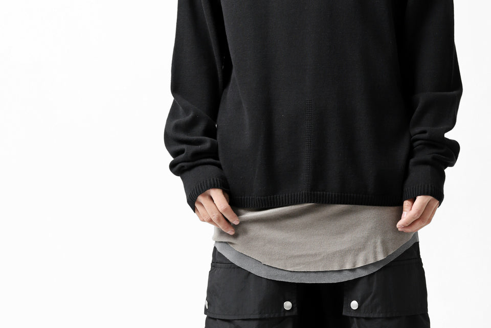 画像をギャラリービューアに読み込む, A.F ARTEFACT "WHOLEGARMENT" CREWNECK KNIT PULLOVER (BLACK)