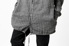 Load image into Gallery viewer, daub STRIPE LONG SHIRT / COLD DYED SOFT TWILL (GREY)