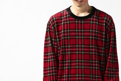 Load image into Gallery viewer, mastermind JAPAN TARTAN CHECK LS TOPS / JACQUARD VELOUR (RED)