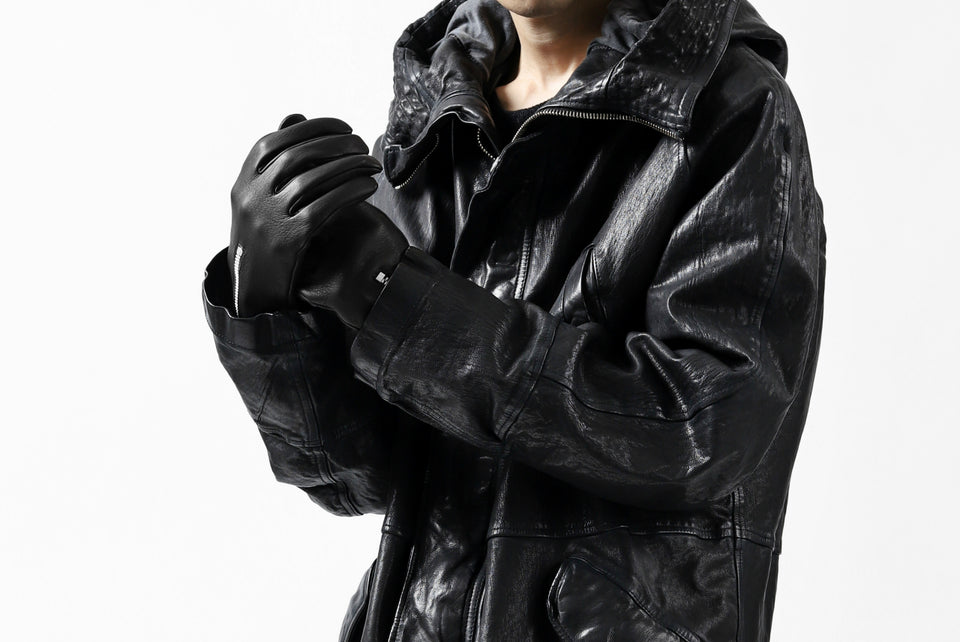 画像をギャラリービューアに読み込む, ISAMU KATAYAMA BACKLASH SMOOTH DEERSKIN ZIPPER GLOVE (BLACK)