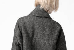 画像をギャラリービューアに読み込む, KLASICA SAULT FOLK DOUBLE BREASTED OVER COAT / CLASSIC HERRING BONE (BLACK)