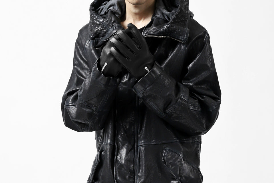 画像をギャラリービューアに読み込む, ISAMU KATAYAMA BACKLASH SMOOTH DEERSKIN ZIPPER GLOVE (BLACK)