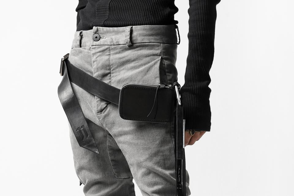 画像をギャラリービューアに読み込む, BORIS BIDJAN SABERI LEATHER WALLET with NECK STRAP / VEG TAN HORSE SKIN "WALLET2-F251" (BLACK)